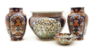 Lot 183 - A pair of imari vases