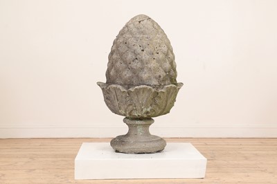 Lot 105 - A composition stone pineapple finial