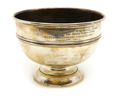 Lot 50 - A silver presentation trophy bowl