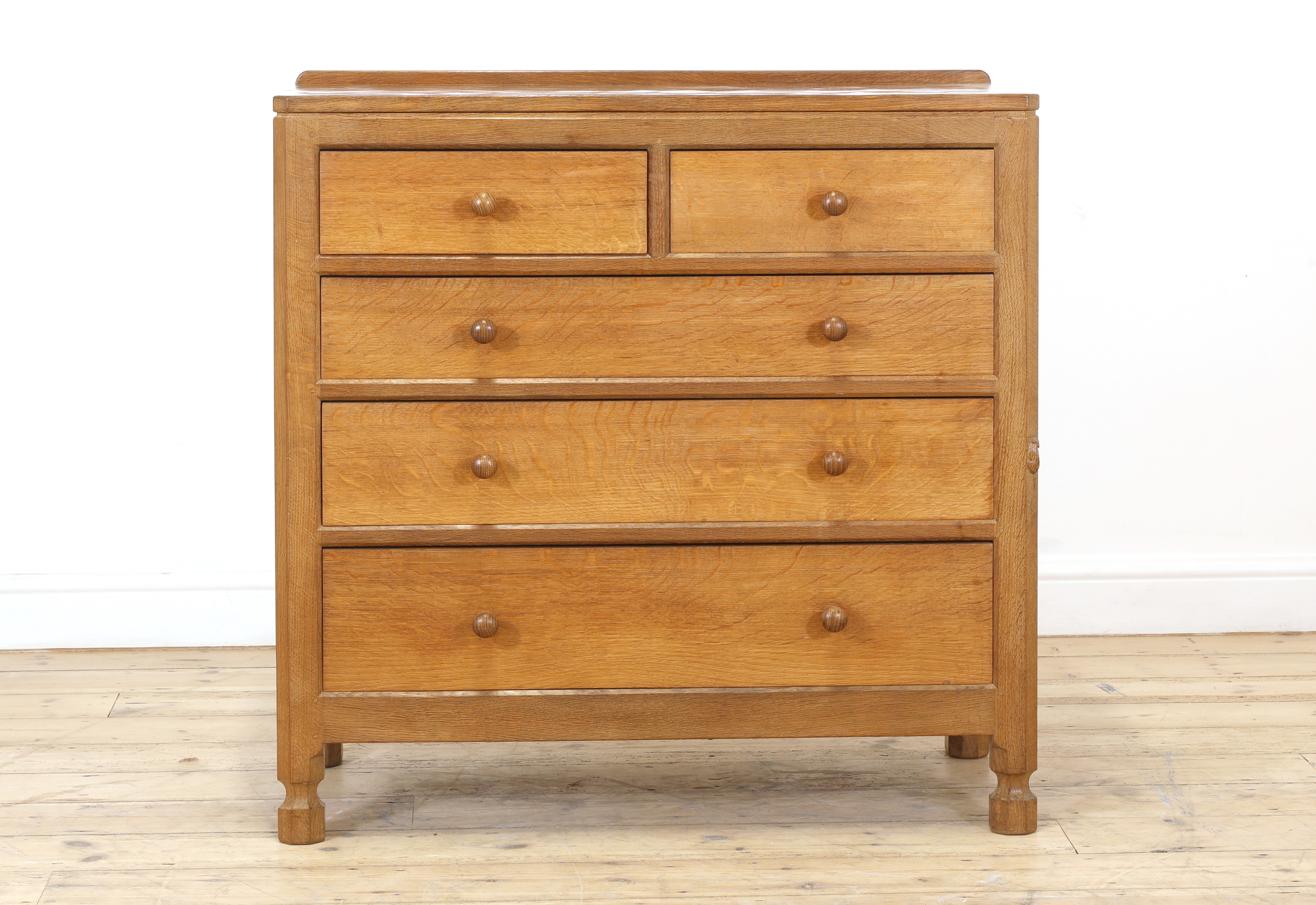 Lot 101 - A Robert 'Mouseman' Thompson oak chest of