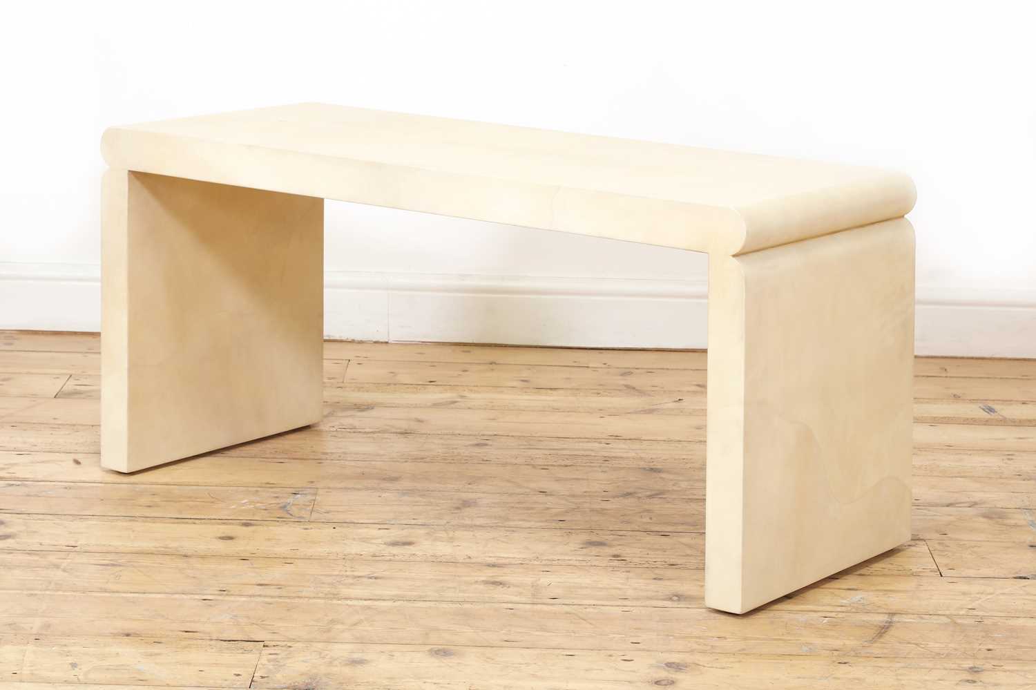 Lot 535 - A contemporary lacquered parchment side table