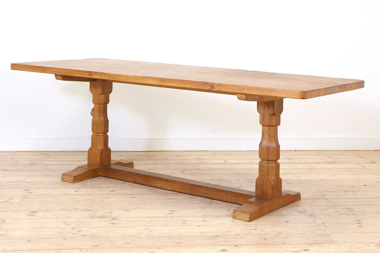 Lot 103 A Robert 'Mouseman' Thompson oak refectory