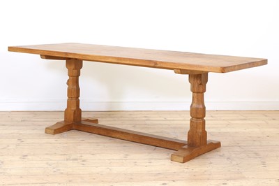 Lot 103 - A Robert 'Mouseman' Thompson oak refectory table