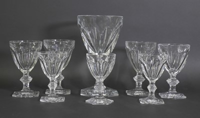 Lot 243 - A suite of Baccarat 'Harcourt' pattern wine glasses