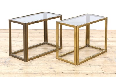 Lot 240 - A pair of brass side tables