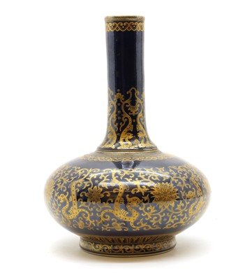 Lot 267 - A Chinese powder blue porcelain vase
