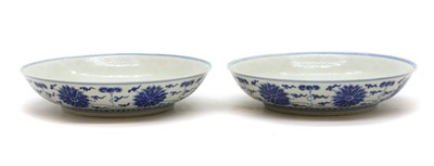 Lot 254 - A pair of Chinese blue and white porcelain dishes