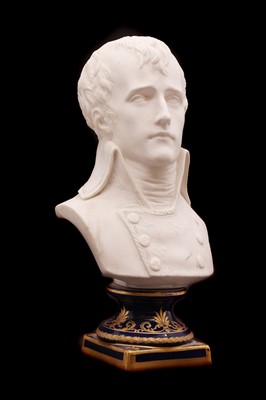 Lot 241 - A small biscuit porcelain bust of Napoleon
