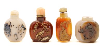 Lot 271 - A group of Chinese agate snuff bottles