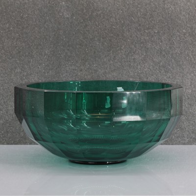 Lot 155 - A Moser green glass bowl