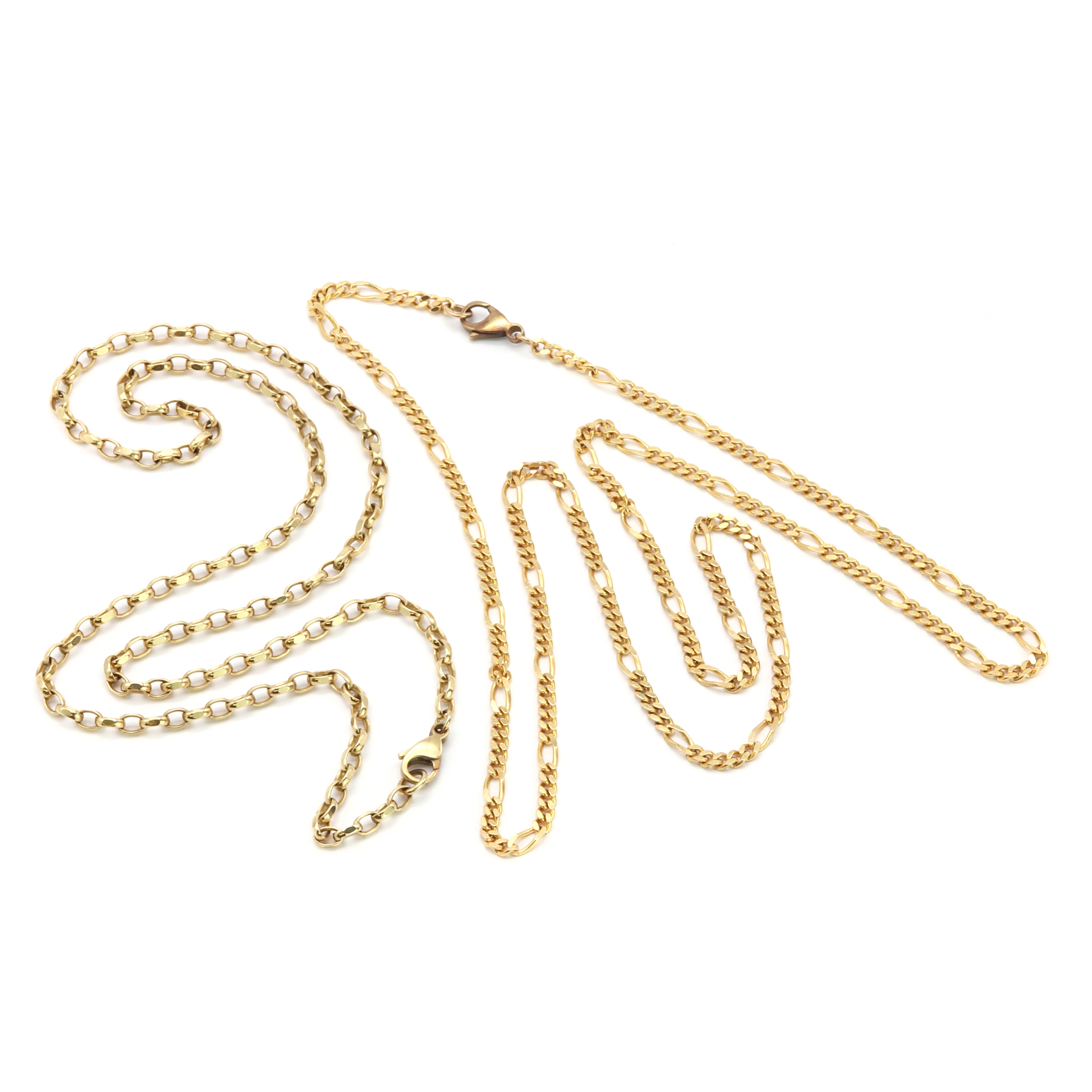 Lot 204 - Two 9ct gold chains,