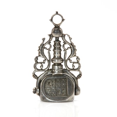 Lot 7 - A steel triple fob seal, English, 18th century