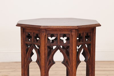 Lot 301 - An Islamic-style oak octagonal table by Liberty & Co.