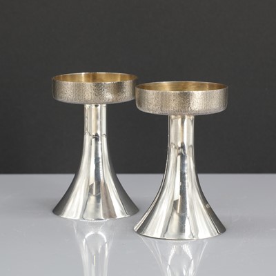 Lot 443 - A pair of silver candlesticks