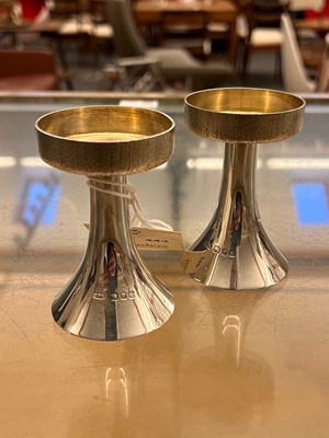 Lot 443 - A pair of silver candlesticks