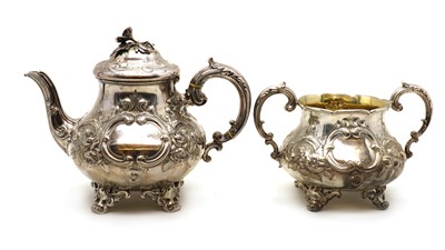 Lot 25 - A Victorian silver teapot and sugar bowl