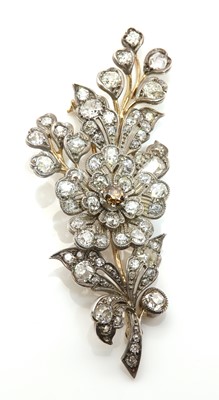 Lot 46 - A late Victorian diamond set spray brooch