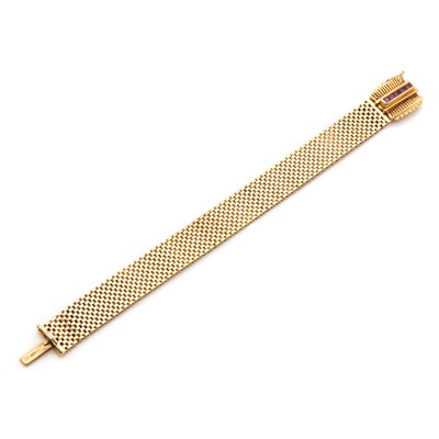 Lot 138 - A 9ct gold ruby bracelet, by Sannit & Stein, c.1960