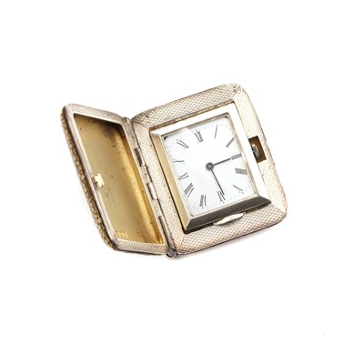 Lot 1364 - An Art Deco sterling silver shagreen purse watch