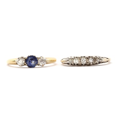 Lot 1526 - Two gold rings