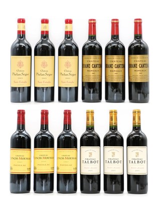 Lot 56 - A selection of 2005 red Bordeaux wines including Chateau Talbot (3), twelve bottles in total