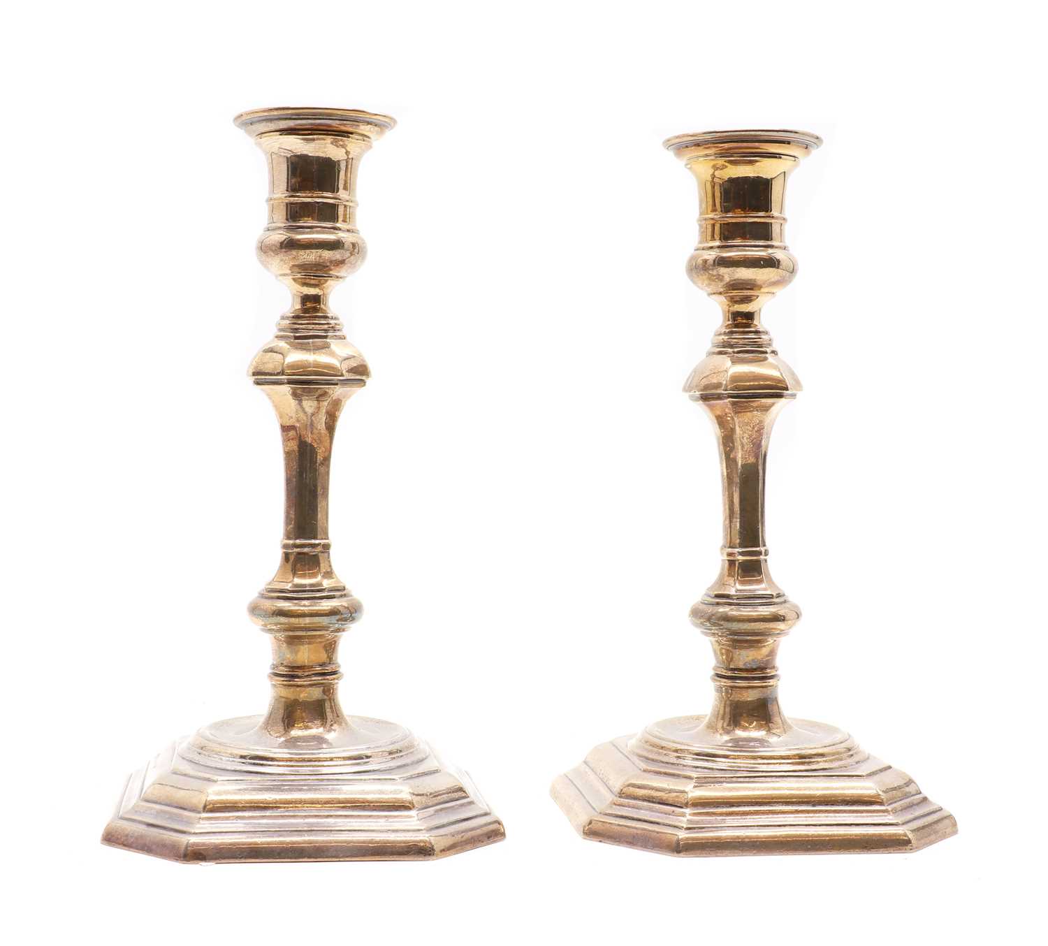 Lot 81 - A pair of silver candlesticks