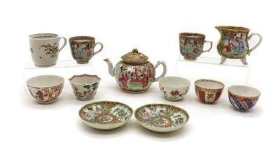 Lot 188A - A Canton porcelain tea set for two