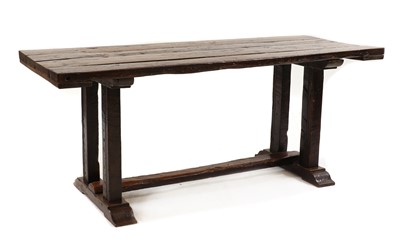Lot 552 - An oak refectory table