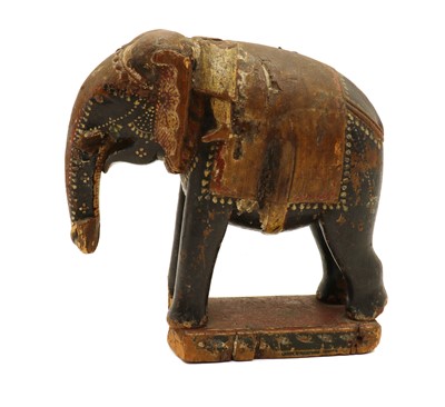 Lot 177 - A carved Indian and painted model of an elephant