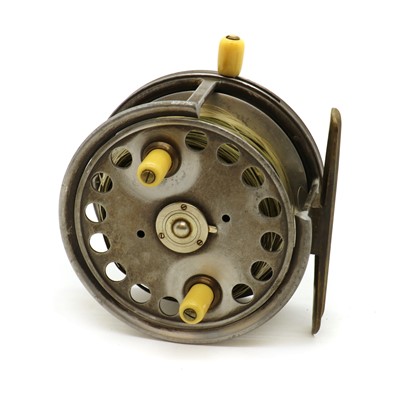 Lot 247 - A Hardy Brothers Silex No.2 wide drum alloy salmon reel
