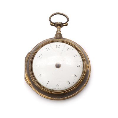 Lot 192 - A gilt metal verge fusee pair cased pocket watch