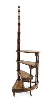 Lot 636 - A set of George III-style mahogany helical library steps