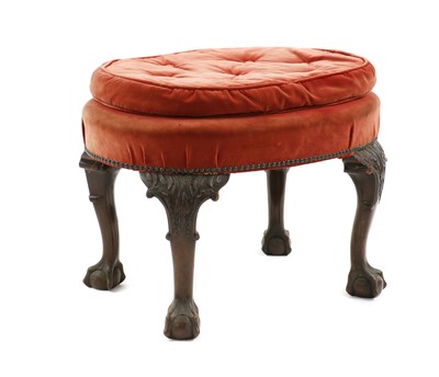 Lot 615 - A George II-style mahogany oval dressing stool
