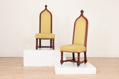 Lot 477 - A pair of Victorian rosewood side chairs