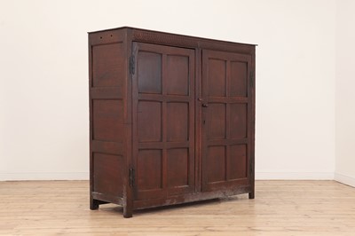 Lot 364 - An oak wainscot cupboard