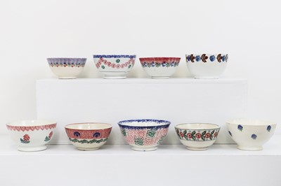 Lot 199 - Nine spongeware bowls