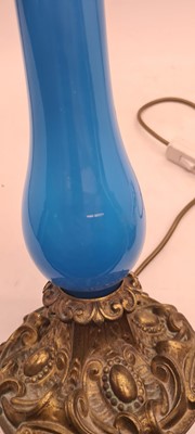 Lot 213 - A glass table lamp