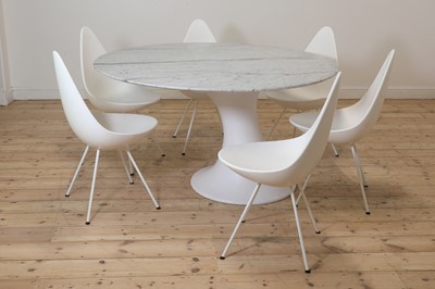 Lot 521 - A set of six Danish 'Model 3110 Drop' chairs
