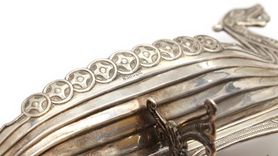 Lot 35 - A Norwegian silver Viking ship