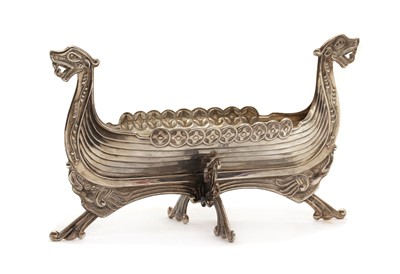 Lot 35 - A Norwegian silver Viking ship