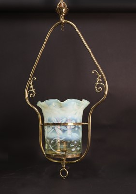 Lot 155A - An Arts and Crafts glass hanging ceiling light