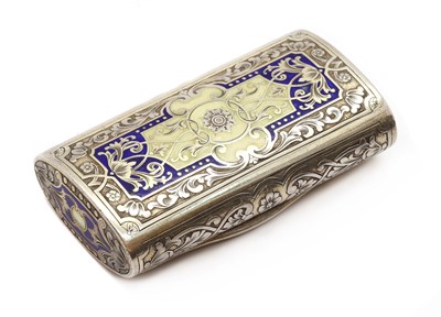 Lot 59 - An Austrian silver and enamel snuff box