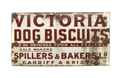 Lot 291 - A 'Victoria Dog Biscuits' enamel sign
