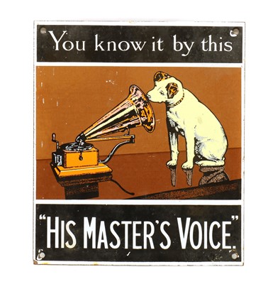 Lot 288 - A 'His Master's Voice' enamel sign