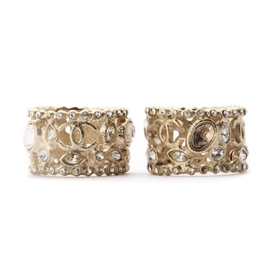 Lot 1101 - A pair of Chanel paste set rings