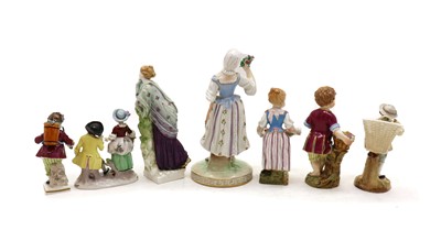Lot 131 - A collection of Continental porcelain figures