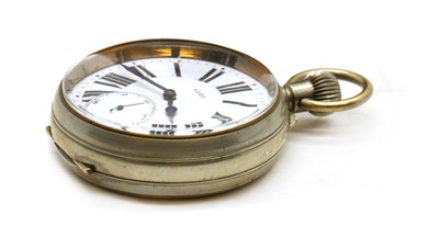 Lot 27 - A silver-plated goliath pocket watch