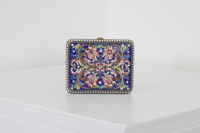 Lot 24 - A Russian style silver-gilt and cloisonné powder compact