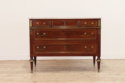 Lot 163 - A Directoire brass-mounted mahogany commode