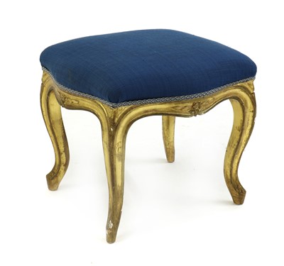 Lot 415 - A Louis XV style gilt framed stool